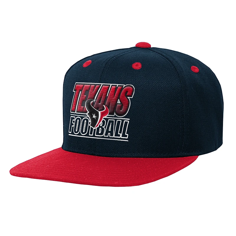 Casquette snapback dégradée bleu marine Houston Texans pour jeunes Outerstuff
