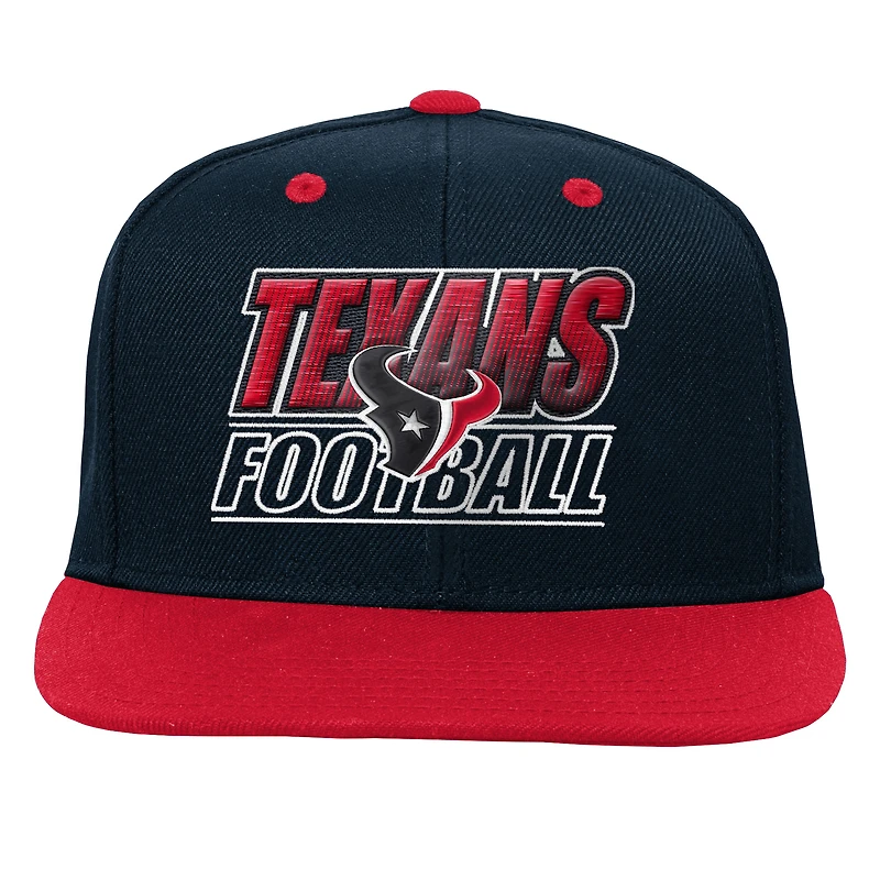 Casquette snapback dégradée bleu marine Houston Texans pour jeunes Outerstuff