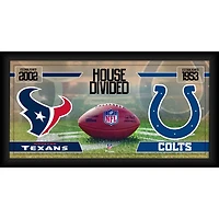 Houston Texans vs. Indianapolis Colts Framed 10" x 20" House Divided Football Collage