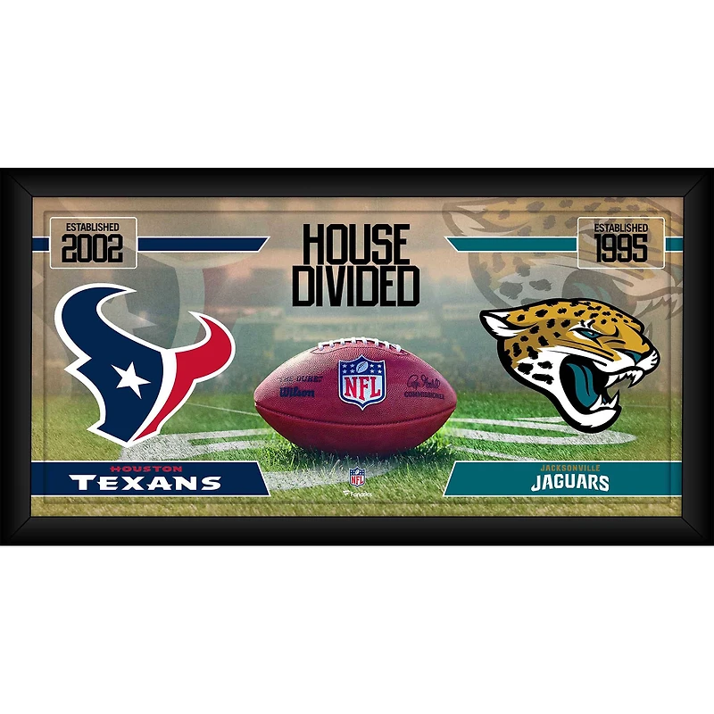 Collage de football encadré 10" x 20" des Texans de Houston contre les Jaguars de Jacksonville
