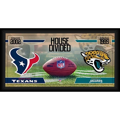 Collage de football américain encadré 10" x 20" : Houston Texans contre Jacksonville Jaguars