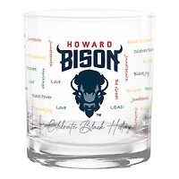Howard Bison 14oz. Black History Month Rocks Glass