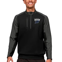Pull-over zippé quart de tour Howard Bison Team pour homme, noir/anthracite, Antigua