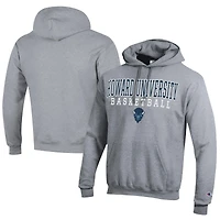 Sweat à capuche Champion Gray Howard Bison Stacked Logo Basketball Eco Powerblend pour homme