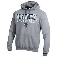 Sweat à capuche Champion Gray Howard Bison Stacked Logo Basketball Eco Powerblend pour homme