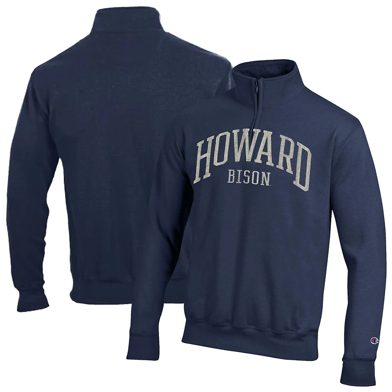 Pull à col zippé pour homme Champion Navy Howard Bison, modèle Established Date