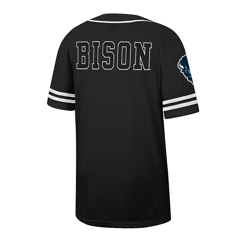 Maillot de baseball boutonné en maille Free Spirited Howard Bison pour hommes, noir, Colosseum
