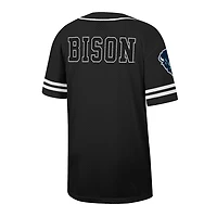 Maillot de baseball boutonné en maille Free Spirited Howard Bison pour hommes, noir, Colosseum