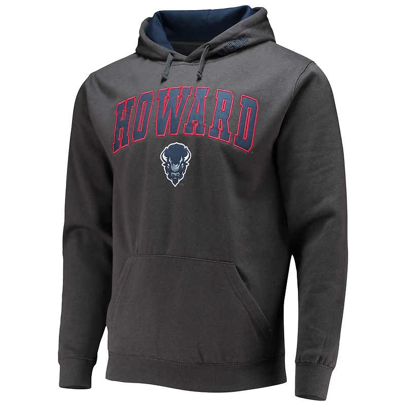 Men's Colosseum Charcoal Howard Bison Isle Pullover Hoodie