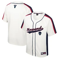 Men's Colosseum Cream Howard Bison Ruth Button-Up Baseball Jersey