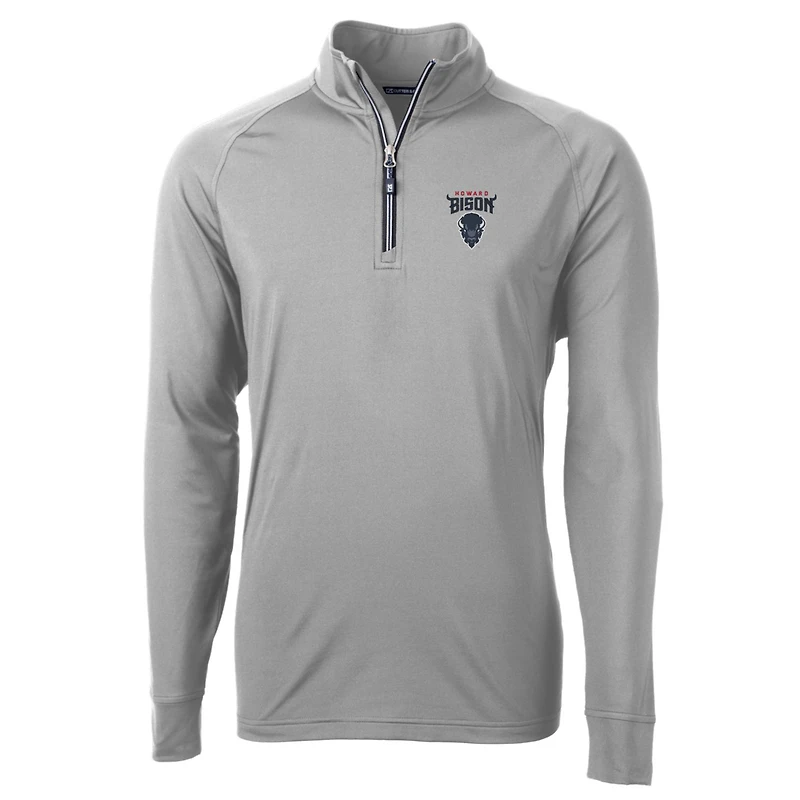 Veste à enfiler zippée quart de tour en tricot écologique Adapt pour homme, gris, Cutter & Buck, Howard Bison, taille grande et