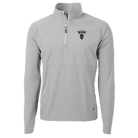 Pull-over hybride recyclé à fermeture éclair quart de tour pour homme Cutter & Buck Silver Howard Bison Adapt Eco Knit