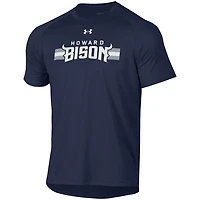 Men's Under Armour Navy Howard Bison Logo Stripe Performance Raglan T-Shirt