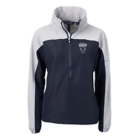 Women's Cutter & Buck  Navy Howard Bison Charter Eco Recycled Half-Zip Anorak Jacket