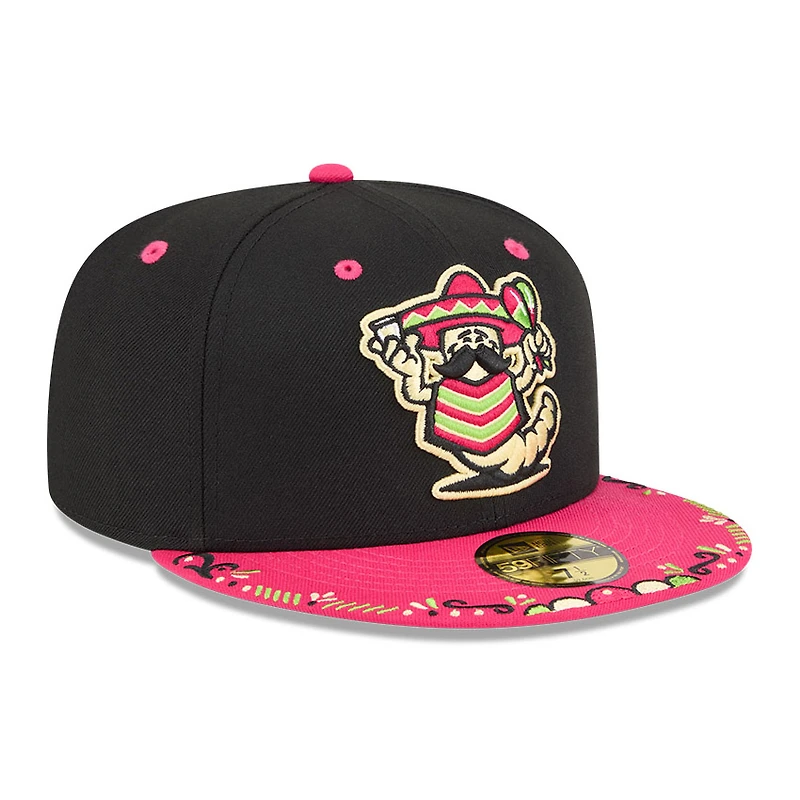 Men's New Era Black/Pink Hub City Spartanburgers 2026 Copa De La Diversion 59FIFTY Fitted Hat