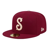 Men's New Era  Dark Red Hub City Spartanburgers Minor League Theme Nights 59FIFTY Fitted Hat