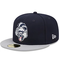 Casquette ajustée 59FIFTY Marvel x Minor League Hudson Valley Renegades New Era pour homme, bleu marine/gris