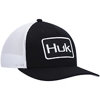 Men's Huk Black Solid Trucker Flex Hat