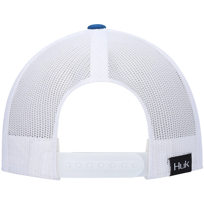 Men's Huk Blue Ocean Palm Trucker Snapback Hat