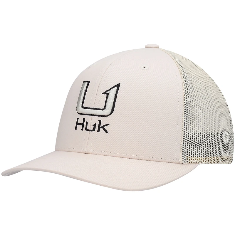 Men's Huk Khaki Barb U Trucker Snapback Hat