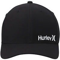 Men's Hurley Black Corp Textured Tri-Blend Flex Fit Hat