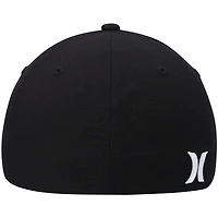 Men's Hurley Black Corp Textured Tri-Blend Flex Fit Hat