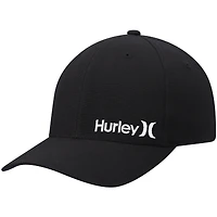 Men's Hurley Black Corp Textured Tri-Blend Flex Fit Hat