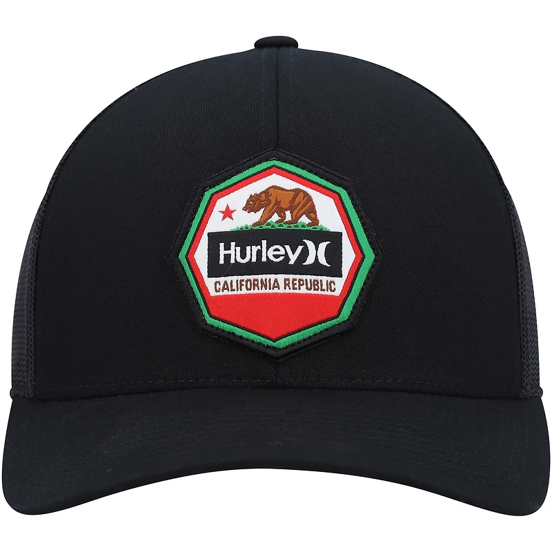 Men's Hurley Black Ultra Destination California Republic Trucker Snapback Hat