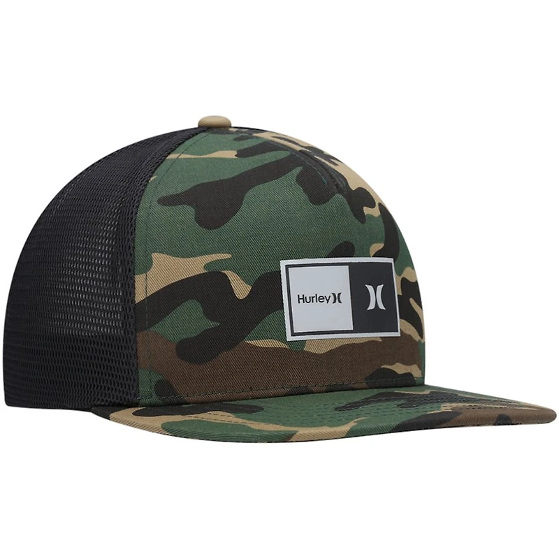 Casquette Hurley Camo/Noir 2.0 Trucker Snapback pour homme - Casquette