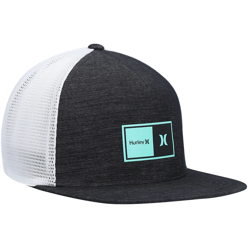 Casquette Hurley Charcoal/White 2.0 Trucker Snapback pour homme - Casquette