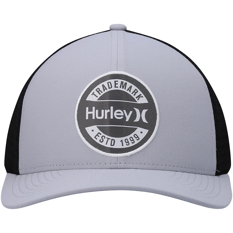 Men's Hurley Gray Charter Trucker Snapback Hat