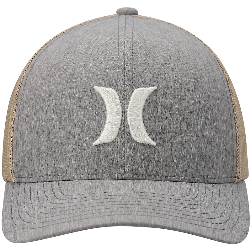 Men's Hurley Gray Icon Textures Logo Flex Hat