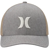 Men's Hurley Gray Icon Textures Logo Flex Hat