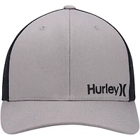 Men's Hurley Gray Logo Corp Staple Trucker Snapback Hat