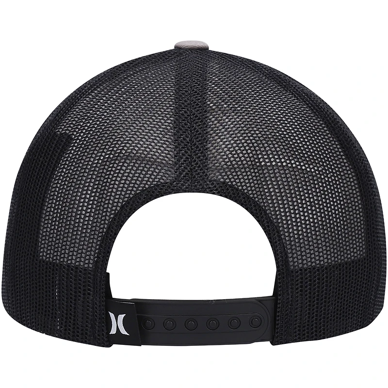 Men's Hurley Gray Logo Corp Staple Trucker Snapback Hat