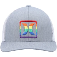 Men's Hurley Gray Logo Pride Icon Trucker - Snapback Hat