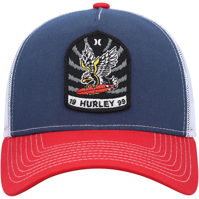 Men's Hurley Navy/Red Wild Things Trucker Snapback Hat