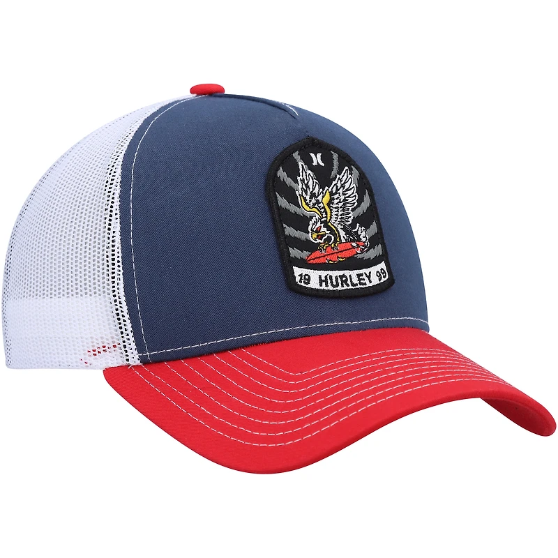 Men's Hurley Navy/Red Wild Things Trucker Snapback Hat