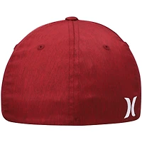 Men's Hurley Red Corp Textured Flex Fit Hat