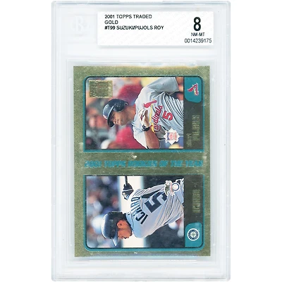 Ichiro Suzuki & Albert Pujols 2001 Topps Traded Gold '01 Topps Rookie Of The Year #T99 #897/2001 BGS Authenticated 8 Card