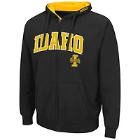 Men's Colosseum Black Idaho Vandals Arch & Logo 3.0 Full-Zip Hoodie