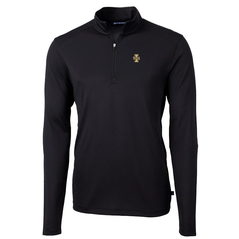 Pull zippé en piqué écologique recyclé pour homme, modèle Cutter & Buck Black Idaho Vandals, taille grande et taille, Virtue