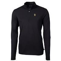 Pull zippé en piqué écologique recyclé pour homme, modèle Cutter & Buck Black Idaho Vandals, taille grande et taille, Virtue