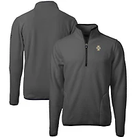 Men's Cutter & Buck  Gray/Black Idaho Vandals Cascade Eco Sherpa Fleece Quarter-Zip Pullover Jacket
