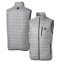 Cutter & Buck Gray Illinois Fighting Illini Primary Team Logo Rainier PrimaLoft Eco Insulated Full-Zip Puffer Vest