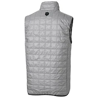 Cutter & Buck Gray Illinois Fighting Illini Primary Team Logo Rainier PrimaLoft Eco Insulated Full-Zip Puffer Vest