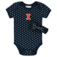 Ensemble bandeau et Illinois Fighting Illini Hearts bleu marine pour nouveau-nés nourrissons