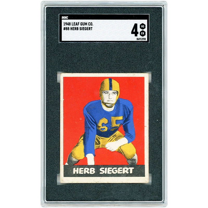 Herb Siegert Illinois Fighting Illini 1948 Leaf Gum Co. #88 SGC Authenticated 4 Card