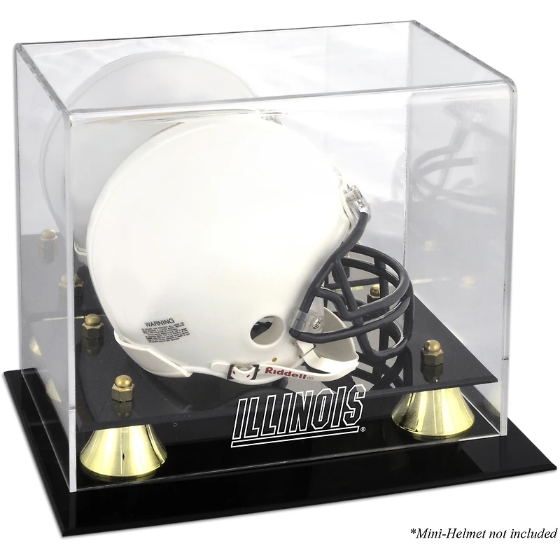 Vitrine de présentation pour mini casque avec logo Golden Classic des Illinois Fighting Illini