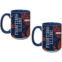 Illinois Fighting Illini Two-Pack Dia De Los Muertos Mug Set